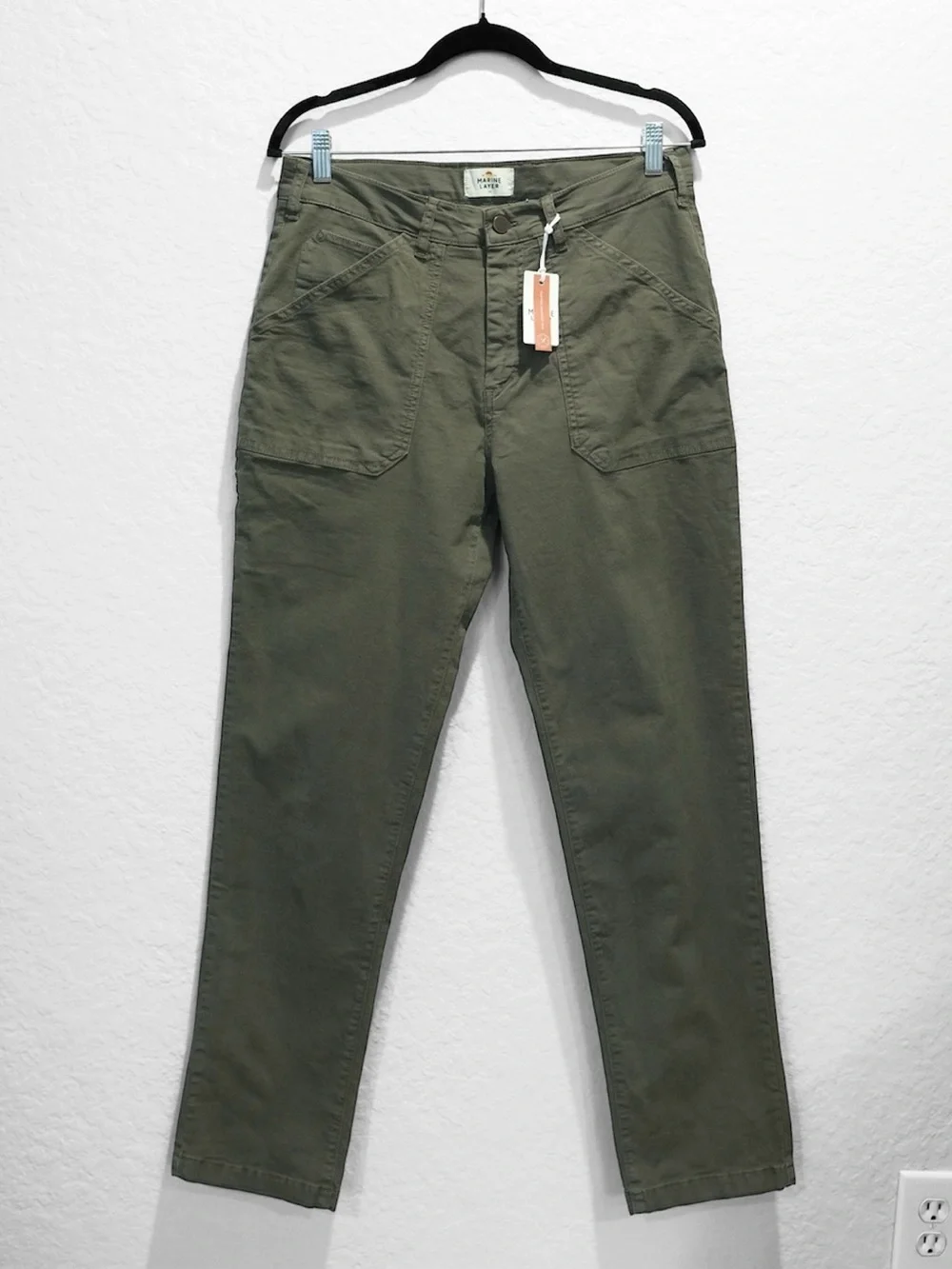Marine Layer Breyer Relaxed Utility Pant Size 32 Green Multiple Pockets